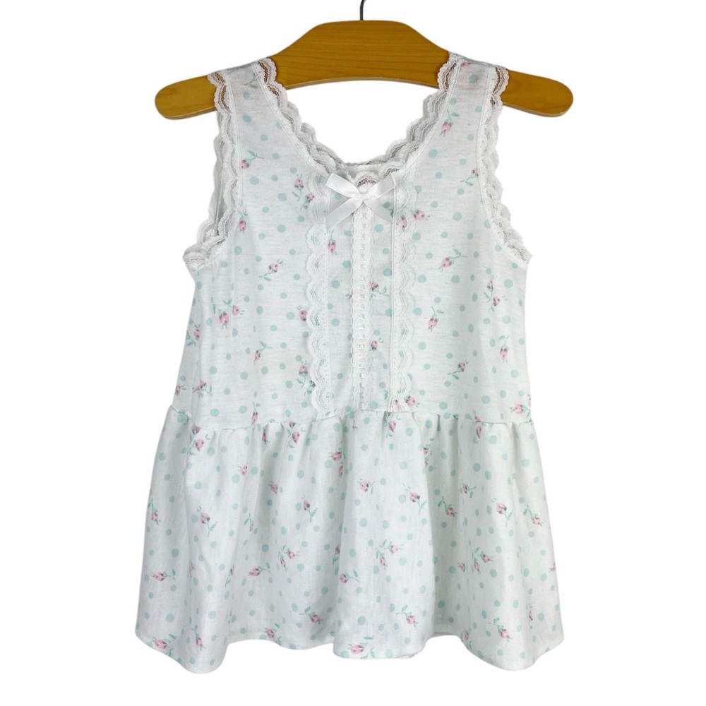 Vintage Cassie Sleeveless Slip Dress Floral Roses Lace Size 4